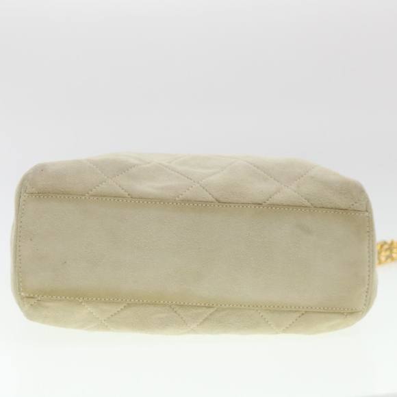 PRADA Quilted Chain Shoulder Bag Suede Gray Auth yk6604 - Picture 6 of 16